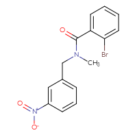 Chemical structure of 2-bromo-N-methyl-N-[(3-nitrophenyl)methyl]benzamide - CSSB01439979585