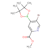 Chemical structure of methyl 5-bromo-4-(4,4,5,5-tetramethyl-1,3,2-dioxaborolan-2-yl)pyridine-2-carboxylate - CSSB00010780339