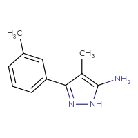Chemical structure of 4-methyl-3-(3-methylphenyl)-1H-pyrazol-5-amine - CSSB00102710558