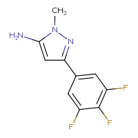 Chemical structure of 1-methyl-3-(3,4,5-trifluorophenyl)-1H-pyrazol-5-amine - CSSB00005728852