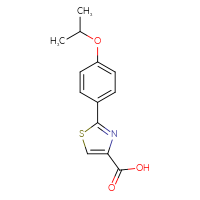 Chemical structure of 2-[4-(propan-2-yloxy)phenyl]-1,3-thiazole-4-carboxylic acid - CSSB00000748483