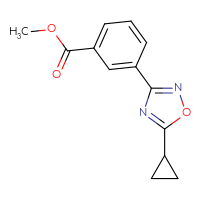 Chemical structure of methyl 3-(5-cyclopropyl-1,2,4-oxadiazol-3-yl)benzoate - CSSB02000176070