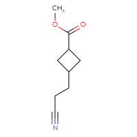 Chemical structure of methyl 3-(2-cyanoethyl)cyclobutane-1-carboxylate - CSSB20501958134