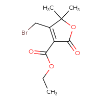 Chemical structure of ethyl 4-(bromomethyl)-5,5-dimethyl-2-oxo-2,5-dihydrofuran-3-carboxylate - CSSB00000747311