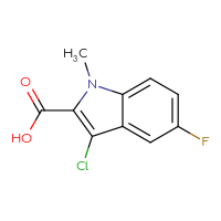 Chemical structure of 3-chloro-5-fluoro-1-methyl-1H-indole-2-carboxylic acid - CSSB00010235141