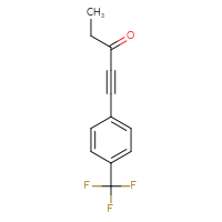 Chemical structure of 1-[4-(trifluoromethyl)phenyl]pent-1-yn-3-one - CSSB06264467575