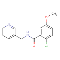 Chemical structure of 2-chloro-5-methoxy-N-[(pyridin-3-yl)methyl]benzamide - CSSB06394496027