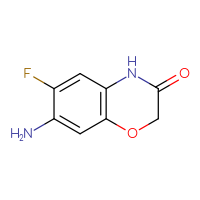 Chemical structure of 7-amino-6-fluoro-3,4-dihydro-2H-1,4-benzoxazin-3-one - CSSB00021836492