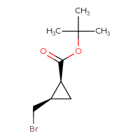 Chemical structure of tert-butyl (1S,2R)-2-(bromomethyl)cyclopropane-1-carboxylate - CSSB20621799933
