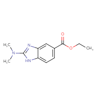 Chemical structure of ethyl 2-(dimethylamino)-1H-1,3-benzodiazole-5-carboxylate - CSSB00133410051