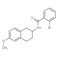 Chemical structure of 2-bromo-N-(6-methoxy-1,2,3,4-tetrahydronaphthalen-2-yl)benzamide - CSSB02121820858