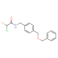 Chemical structure of N-({4-[(benzyloxy)methyl]phenyl}methyl)-2-chloro-2-fluoroacetamide - CSSB21332117310