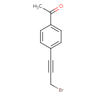 Chemical structure of 1-[4-(3-bromoprop-1-yn-1-yl)phenyl]ethan-1-one - CSSB00020848493