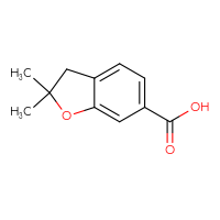 Chemical structure of 2,2-dimethyl-2,3-dihydro-1-benzofuran-6-carboxylic acid - CSSB00009914062