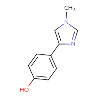 Chemical structure of 4-(1-methyl-1H-imidazol-4-yl)phenol - CSSB00014660496