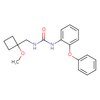 Chemical structure of 3-[(1-methoxycyclobutyl)methyl]-1-(2-phenoxyphenyl)urea - CSSB00067753697