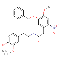 Chemical structure of 2-[5-(benzyloxy)-4-methoxy-2-nitrophenyl]-N-[2-(3,4-dimethoxyphenyl)ethyl]acetamide - CSSB00121734635