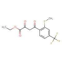 Chemical structure of ethyl 4-[2-(methylsulfanyl)-4-(trifluoromethyl)phenyl]-2,4-dioxobutanoate - CSSB21495906946