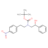 Chemical structure of tert-butyl N-[(2R)-2-hydroxy-2-phenylethyl]-N-[2-(4-nitrophenyl)ethyl]carbamate - CSSB00020661621