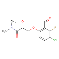 Chemical structure of 3-(4-chloro-3-fluoro-2-formylphenoxy)-N,N-dimethyl-2-oxopropanamide - CSSB21331794414