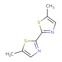 Chemical structure of 5-methyl-2-(5-methyl-1,3-thiazol-2-yl)-1,3-thiazole - CSSB09892070698