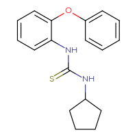 Chemical structure of 3-cyclopentyl-1-(2-phenoxyphenyl)thiourea - CSSB00104688202