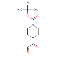 Chemical structure of tert-butyl 4-(2-oxoacetyl)piperidine-1-carboxylate - CSSB00040529959