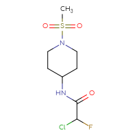 Chemical structure of 2-chloro-2-fluoro-N-(1-methanesulfonylpiperidin-4-yl)acetamide - CSSB21332169124