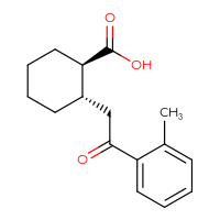 Chemical structure of (1R,2S)-2-[2-(2-methylphenyl)-2-oxoethyl]cyclohexane-1-carboxylic acid - CSSB00025744243