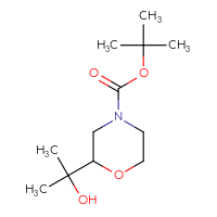 Chemical structure of tert-butyl 2-(2-hydroxypropan-2-yl)morpholine-4-carboxylate - CSSB00103055192
