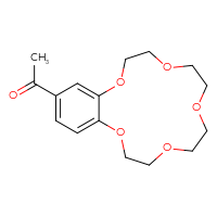 Chemical structure of 1-(2,3,5,6,8,9,11,12-octahydro-1,4,7,10,13-benzopentaoxacyclopentadecin-15-yl)ethan-1-one - CSSB00000061861