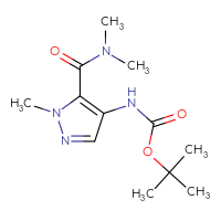 Chemical structure of tert-butyl N-[5-(dimethylcarbamoyl)-1-methyl-1H-pyrazol-4-yl]carbamate - CSSB00114249098