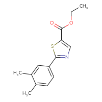 Chemical structure of ethyl 2-(3,4-dimethylphenyl)-1,3-thiazole-5-carboxylate - CSSB01402450189