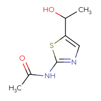 Chemical structure of N-[5-(1-hydroxyethyl)-1,3-thiazol-2-yl]acetamide - CSSB00132310293