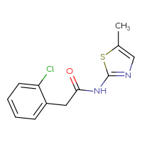 Chemical structure of 2-(2-chlorophenyl)-N-(5-methyl-1,3-thiazol-2-yl)acetamide - CSSB00025840117