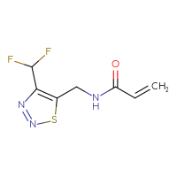 Chemical structure of N-{[4-(difluoromethyl)-1,2,3-thiadiazol-5-yl]methyl}prop-2-enamide - CSSB20526684394