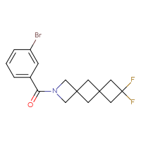 Chemical structure of 2-(3-bromobenzoyl)-8,8-difluoro-2-azadispiro[3.1.3⁶.1⁴]decane - CSSB02489559516