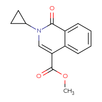 Chemical structure of methyl 2-cyclopropyl-1-oxo-1,2-dihydroisoquinoline-4-carboxylate - CSSB00133463447