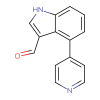 Chemical structure of 4-(pyridin-4-yl)-1H-indole-3-carbaldehyde - CSSB00159426780