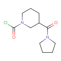 Chemical structure of 3-(pyrrolidine-1-carbonyl)piperidine-1-carbonyl chloride - CSSB14998404554