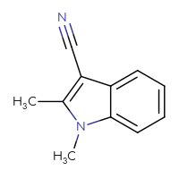 Chemical structure of 1,2-dimethyl-1H-indole-3-carbonitrile - CSSB00000029270