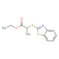 Chemical structure of ethyl 2-(1,3-benzothiazol-2-ylsulfanyl)propanoate - CSSB00005563061