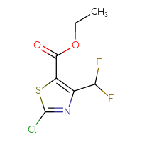 Chemical structure of ethyl 2-chloro-4-(difluoromethyl)-1,3-thiazole-5-carboxylate - CSSB00035737132
