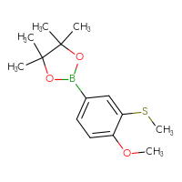 Chemical structure of 2-[4-methoxy-3-(methylsulfanyl)phenyl]-4,4,5,5-tetramethyl-1,3,2-dioxaborolane - CSSB00020709829