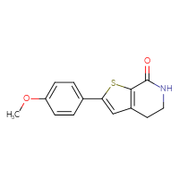 Chemical structure of 2-(4-methoxyphenyl)-4H,5H,6H,7H-thieno[2,3-c]pyridin-7-one - CSSB01412077140