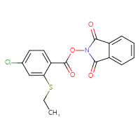 Chemical structure of 1,3-dioxo-2,3-dihydro-1H-isoindol-2-yl 4-chloro-2-(ethylsulfanyl)benzoate - CSSB00116223189