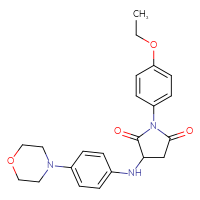 Chemical structure of 1-(4-ethoxyphenyl)-3-{[4-(morpholin-4-yl)phenyl]amino}pyrrolidine-2,5-dione - CSSB00028032552