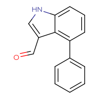 Chemical structure of 4-phenyl-1H-indole-3-carbaldehyde - CSSB00160496786