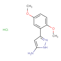 Chemical structure of 3-(2,5-dimethoxyphenyl)-1H-pyrazol-5-amine hydrochloride - CSSB00138414080