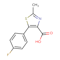 Chemical structure of 5-(4-fluorophenyl)-2-methyl-1,3-thiazole-4-carboxylic acid - CSSB00000721847